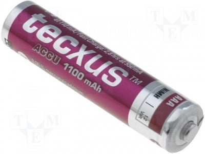 Акумулаторна батерия ACCU-R3/1100HTU Акумулаторна батерия:Ni-MH; AAA,R3; 1,2V; 1100mAh; O10,5x44,5mm